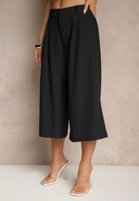 Renee - Czarne Eleganckie Spodnie Typu Culottes Silunea. Okazja: na co dzień, na spotkanie biznesowe, do pracy. Kolor: czarny. Styl: elegancki