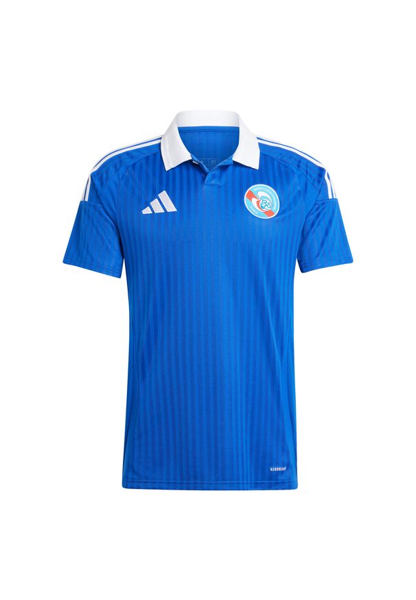 Adidas - Koszulka domowa RC Strasbourg 2024/25. Kolor: niebieski. Sport: piłka nożna