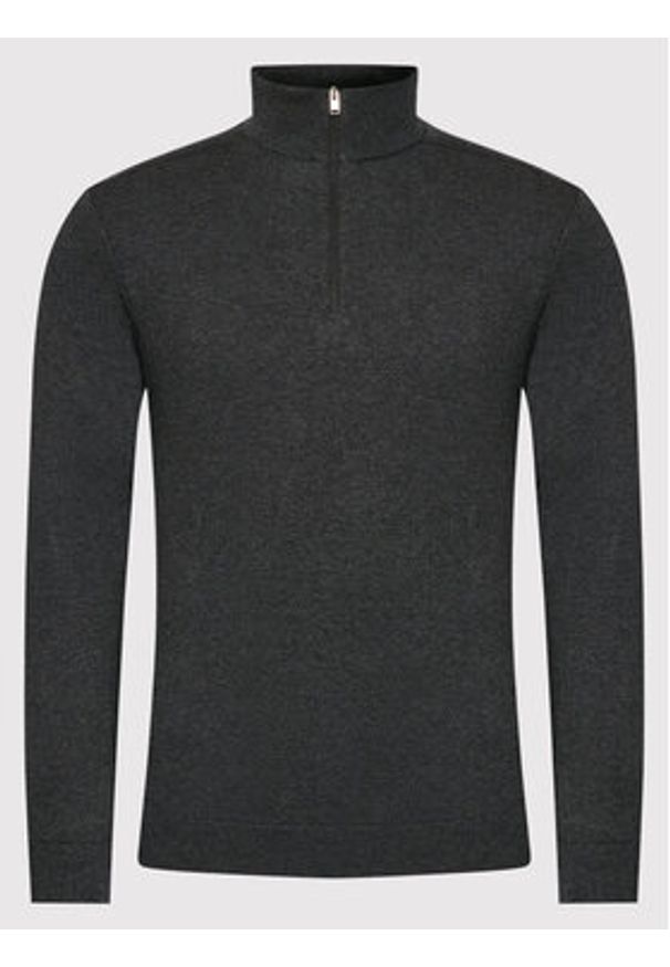 Selected Homme Sweter Berg 16074687 Szary Regular Fit. Kolor: szary. Materiał: bawełna