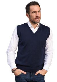 M. Lasota - polski producent - Granatowy bezrękawnik męski SW81 Bond kamizelka. Okazja: na co dzień. Typ kołnierza: dekolt w serek. Kolor: niebieski. Materiał: akryl, bawełna, materiał. Długość rękawa: bez rękawów. Wzór: gładki, ze splotem. Styl: klasyczny, casual, elegancki #1
