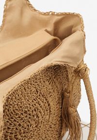 Renee - Ciemnobeżowa Torebka Shopperka Boho z Plecionej Rafii Aidarsa. Kolor: beżowy. Sezon: lato. Styl: boho #4