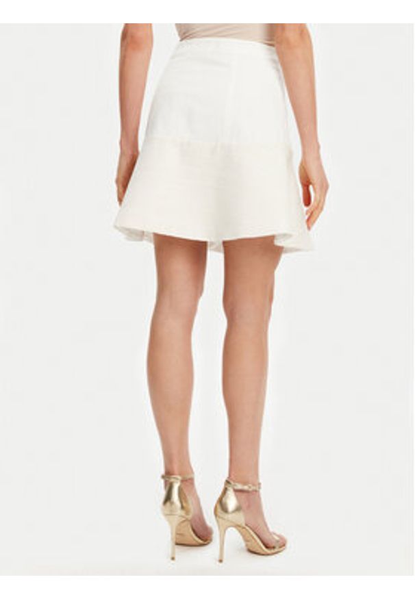Guess Spódnica mini W5GD87 WH610 Écru Regular Fit. Materiał: syntetyk