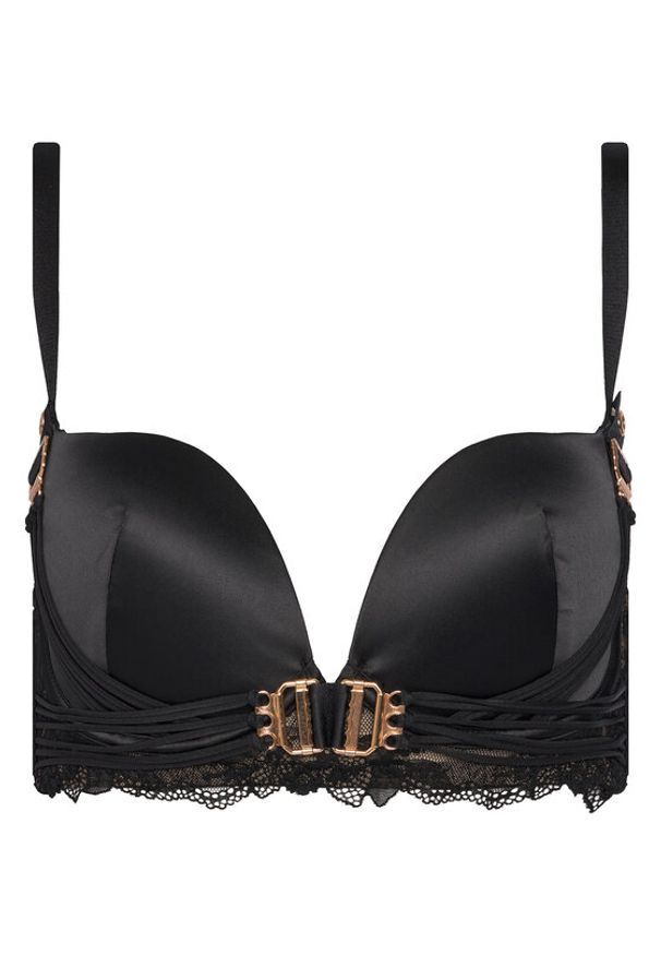 Hunkemöller Biustonosz z fiszbiną Avela 302375 Czarny. Kolor: czarny. Materiał: syntetyk