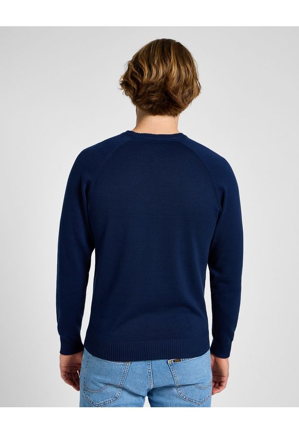 Lee - MESKI SWETER LEE CLEAN RAGLAN SWEATER TRUE NAVY 112355671. Długość rękawa: raglanowy rękaw