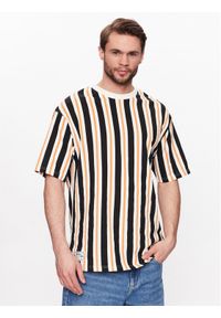 New Era T-Shirt Stripe Medium 60332240 Kolorowy Oversize. Materiał: bawełna. Wzór: kolorowy