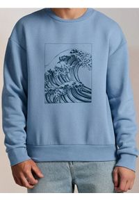 Sinsay - Bluza crewneck - niebieski. Kolor: niebieski