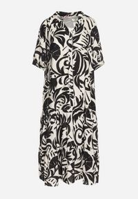 Born2be - Czarna Wiskozowa Rozkloszowana Sukienka z Falbaną Filindania. Okazja: na co dzień. Kolor: czarny. Materiał: wiskoza. Styl: casual, elegancki #7