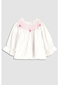 COCCODRILLO - Coccodrillo bluzka bawełniana dziecięca kolor biały z aplikacją. Kolor: biały. Materiał: bawełna. Długość rękawa: długi rękaw. Długość: długie. Wzór: aplikacja #1