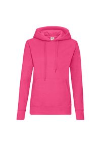 FRUIT OF THE LOOM - Bluza Damska Z Kapturem. Typ kołnierza: kaptur. Kolor: różowy