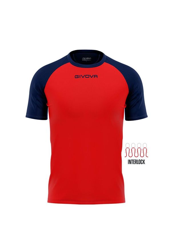Koszulka piłkarska dla dorosłych Givova Capo MC. Kolor: wielokolorowy, niebieski, czerwony. Sport: piłka nożna