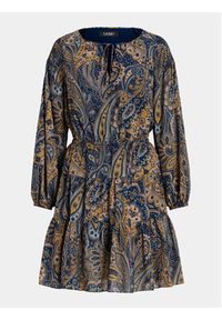 Lauren Ralph Lauren Sukienka codzienna 250926408001 Granatowy Regular Fit. Okazja: na co dzień. Kolor: niebieski. Materiał: bawełna. Typ sukienki: proste. Styl: casual