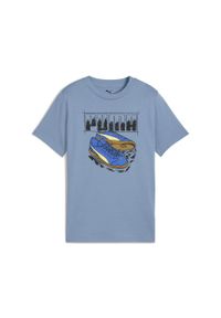 Puma - Młodzieżowa koszulka z grafiką sneakersów PUMA Cool Blue. Kolor: niebieski. Sport: joga i pilates
