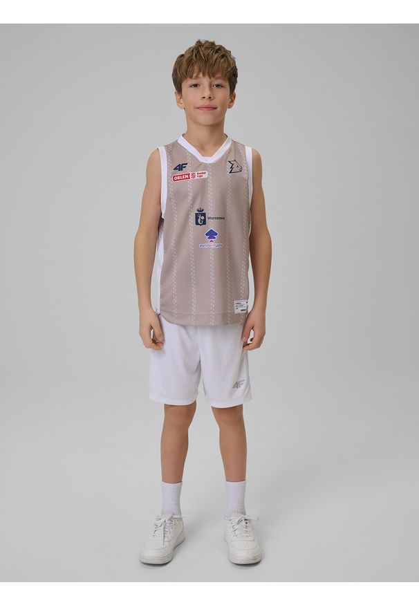 4f - 4F Koszulka meczowa replika domowa z sezonu 2025/26 dziecięca 4F x Dziki Warszawa - beżowa 158/164 (12-14 lat). Kolor: beżowy. Materiał: materiał. Wzór: nadruk. Sezon: lato