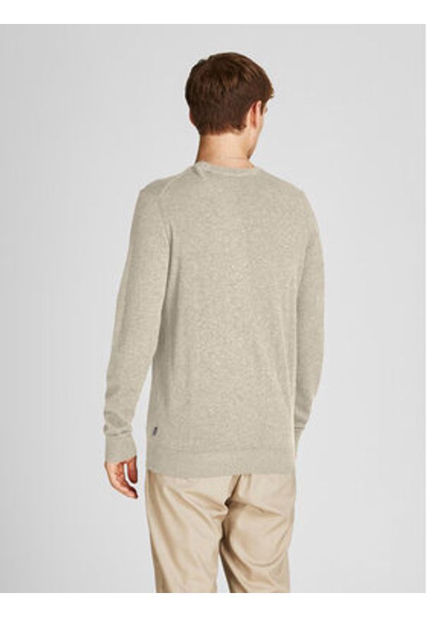 Jack & Jones - Jack&Jones Sweter 12208365 Beżowy Regular Fit. Kolor: beżowy. Materiał: bawełna