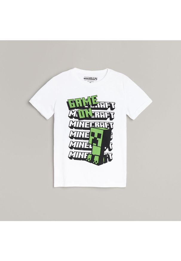 Reserved - Bawełniany t-shirt Minecraft - Biały. Kolor: biały. Materiał: bawełna