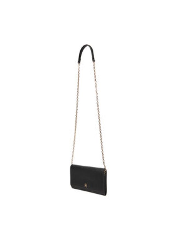 TOMMY HILFIGER - Tommy Hilfiger Torebka Th Icon Flap W/ Chain AW0AW17958 Czarny. Kolor: czarny. Materiał: skórzane