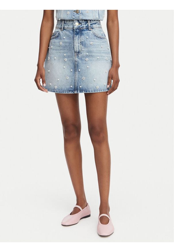 only - ONLY Spódnica jeansowa Onur 15367472 Niebieski Regular Fit. Kolor: niebieski. Materiał: bawełna