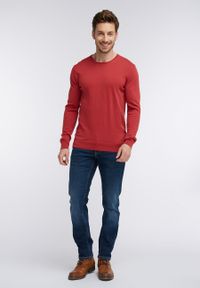 Mustang - MUSTANG EMIL C BASIC JUMPER MĘSKI SWETER DENIM RED 1005879 7146. Materiał: denim #5