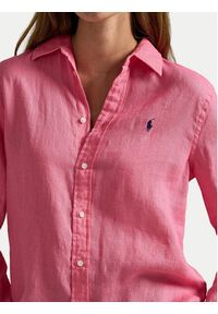 Polo Ralph Lauren Koszula 211970730504 Różowy Regular Fit. Typ kołnierza: polo. Kolor: różowy. Materiał: len #5
