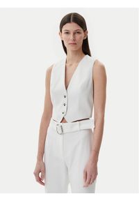 Hugo - HUGO Kamizelka 50537760 Biały Slim Fit. Kolor: biały. Materiał: syntetyk #1