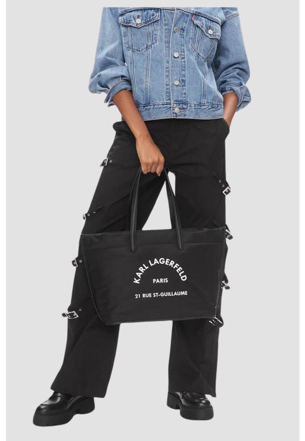 Karl Lagerfeld - KARL LAGERFELD Czarna shopperka RSG Nylon MD Tote. Kolor: czarny