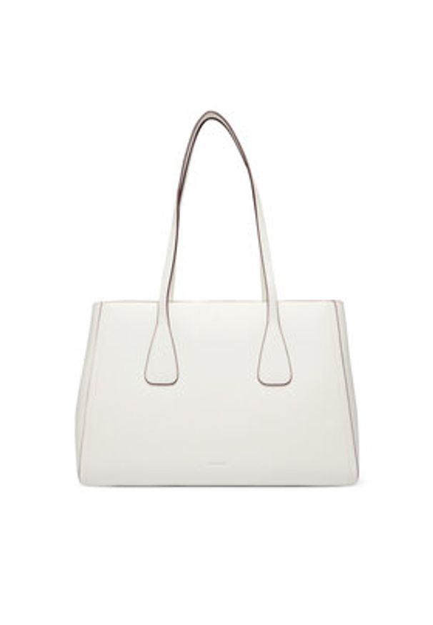 Calvin Klein Torebka Ck Medium Work Tote LV04F3442G Biały. Kolor: biały. Materiał: skórzane