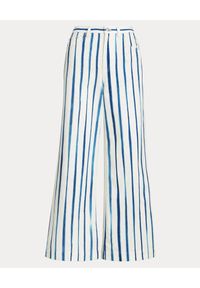 Ralph Lauren - RALPH LAUREN - Bawełniane spodnie w prążki. Kolor: biały. Materiał: bawełna. Wzór: prążki #4