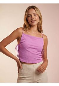 Sinsay - Crop top na ramiączkach z wiązaniami po bokach - różowy. Kolor: różowy. Długość rękawa: na ramiączkach #1