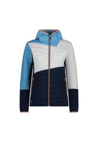 Kurtka hybrydowa z kapturem damska CMP. Typ kołnierza: kaptur. Kolor: wielokolorowy, niebieski, biały. Sport: turystyka piesza #1