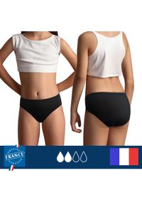 PLIM UNDERWEAR - Majtki Menstruacyjne Nastolatka – średni chłonność. Kolor: czarny