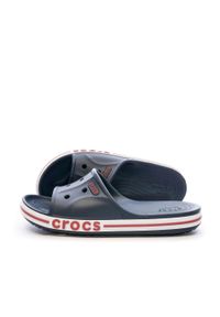 Klapki męskie Crocs Bayaband Slide. Kolor: niebieski. Materiał: materiał, syntetyk