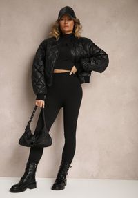 Renee - Czarne Ocieplane Legginsy High Waist Penamia. Stan: podwyższony. Kolor: czarny. Materiał: polar. Długość: długie. Sezon: zima. Styl: elegancki #1