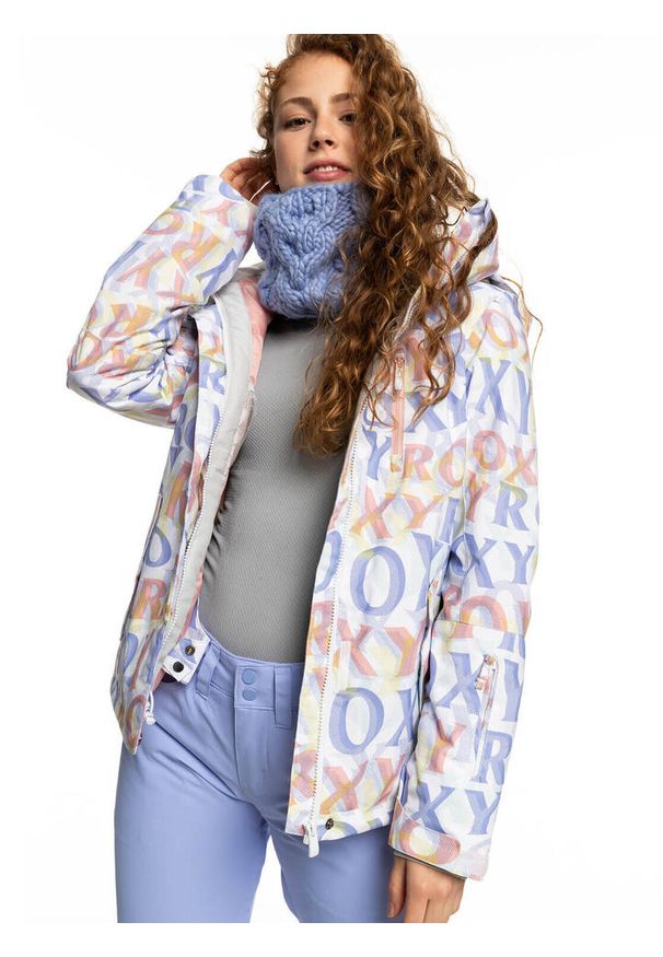 Kurtka narciarska damska Roxy Jetty Insulated. Kolor: biały. Materiał: poliester. Sport: narciarstwo