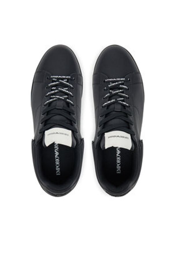 Emporio Armani Sneakersy EM003663 AF18212 MC105 Czarny. Kolor: czarny. Materiał: skóra