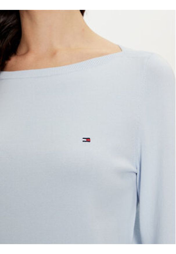 TOMMY HILFIGER - Tommy Hilfiger Sweter WW0WW40099 Niebieski Regular Fit. Kolor: niebieski. Materiał: syntetyk, bawełna