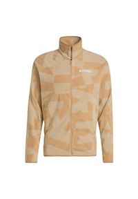 Adidas - Bluza Terrex Multi Printed Full-Zip Fleece. Kolor: brązowy, zielony, wielokolorowy. Materiał: polar, materiał. Sport: turystyka piesza