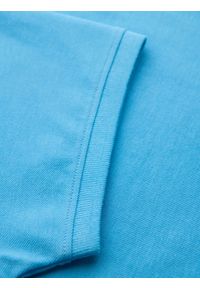 Ombre Clothing - Koszulka polo z bawełnianej dzianiny pique – jasnoniebieska V3 - Rozmiar: M. Okazja: na co dzień. Typ kołnierza: polo. Kolor: niebieski. Materiał: bawełna, dzianina. Długość rękawa: krótki rękaw. Długość: krótkie. Wzór: haft. Styl: casual, elegancki #2