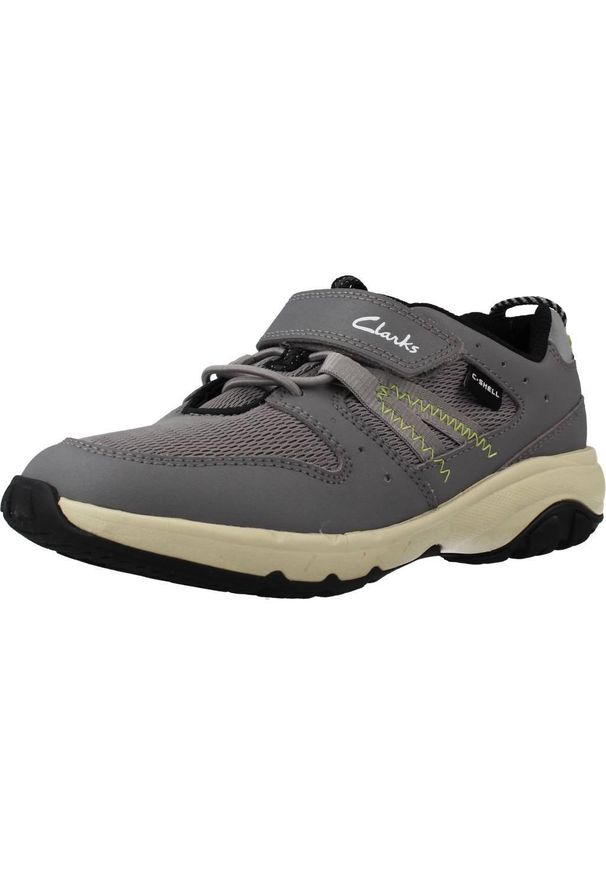 Clarks - Buty CLARKS ROCK TREK K Szary. Kolor: szary. Materiał: tkanina, skóra. Sport: turystyka piesza