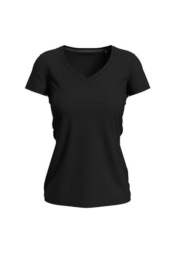 Stedman - Koszulka Damska Z Elastycznym Dekoltem V. Kolor: czarny. Sport: turystyka piesza