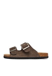 Go Soft Klapki EOHP-ALMELO-01 Brązowy. Kolor: brązowy. Materiał: skóra, zamsz #7