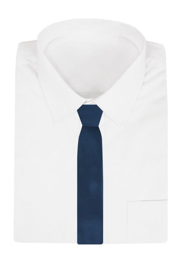 Krawat Męski - Angelo di Monti - Ciemnoniebieski, Mikrowzór Tkaniny. Kolor: niebieski. Materiał: tkanina. Styl: elegancki, wizytowy