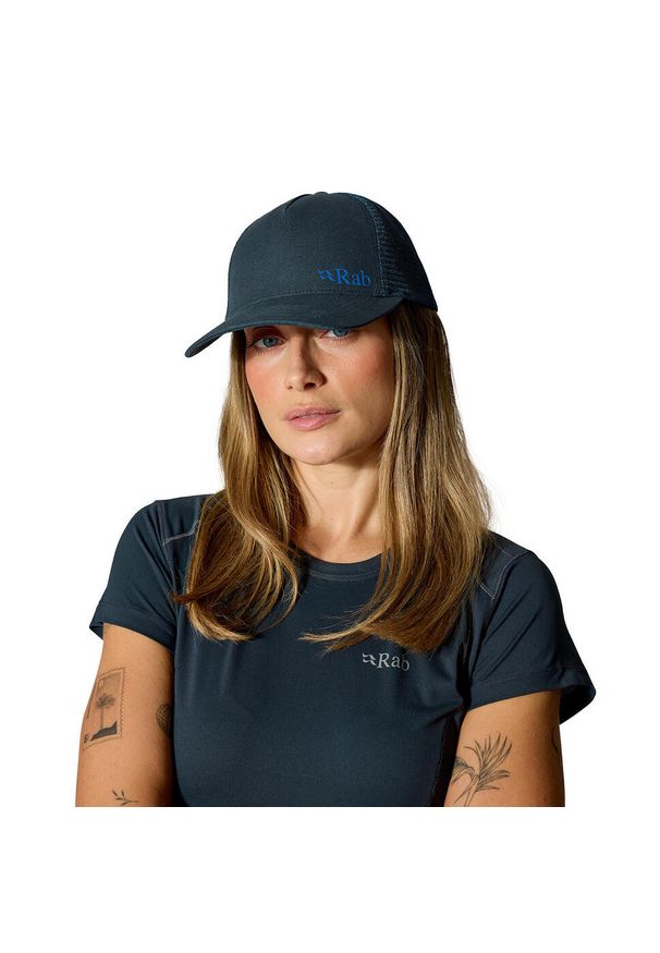 Czapka z daszkiem bawełniana Rab Trucker Logo Cap. Kolor: niebieski. Materiał: bawełna