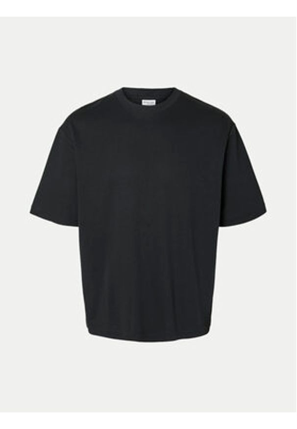 Selected Homme T-Shirt 16094143 Czarny Loose Fit. Kolor: czarny. Materiał: syntetyk, bawełna