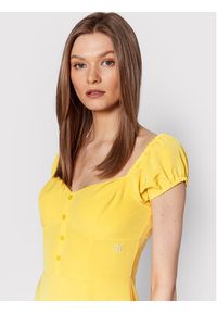 Calvin Klein Jeans Sukienka codzienna J20J218848 Żółty Regular Fit. Okazja: na co dzień. Kolor: żółty. Materiał: syntetyk. Typ sukienki: proste. Styl: casual #3