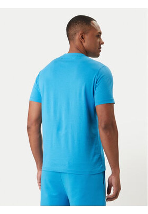 Karl Lagerfeld - KARL LAGERFELD T-Shirt 755710 562224 Niebieski Regular Fit. Typ kołnierza: dekolt w karo. Kolor: niebieski. Materiał: bawełna