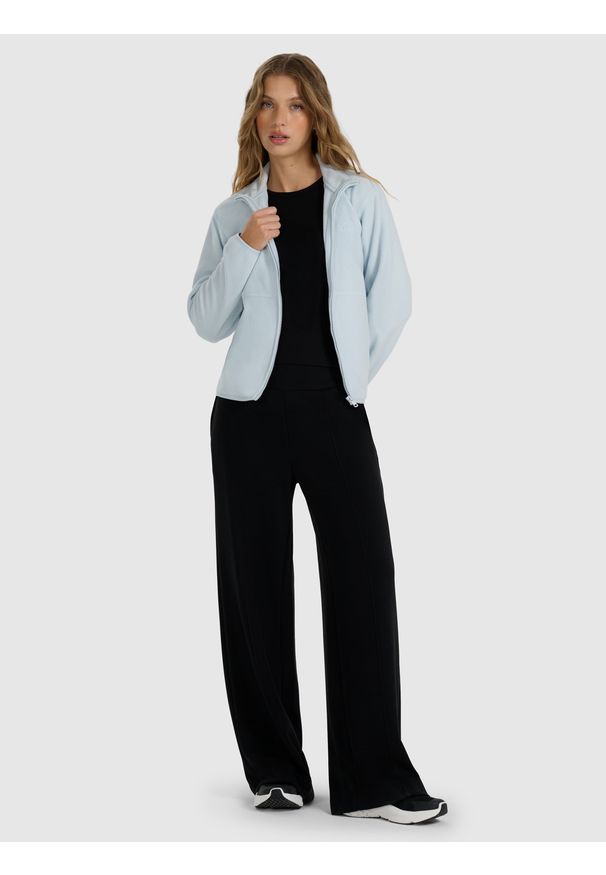 4f - 4F Polar ze stójką regular damski - niebieski M. Typ kołnierza: kołnierzyk stójkowy. Kolor: niebieski. Materiał: polar