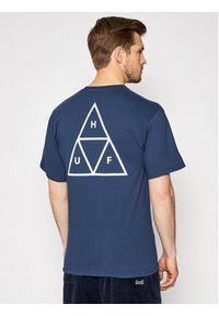 HUF T-Shirt Essentials TS00509 Granatowy Regular Fit. Kolor: niebieski. Materiał: bawełna #4