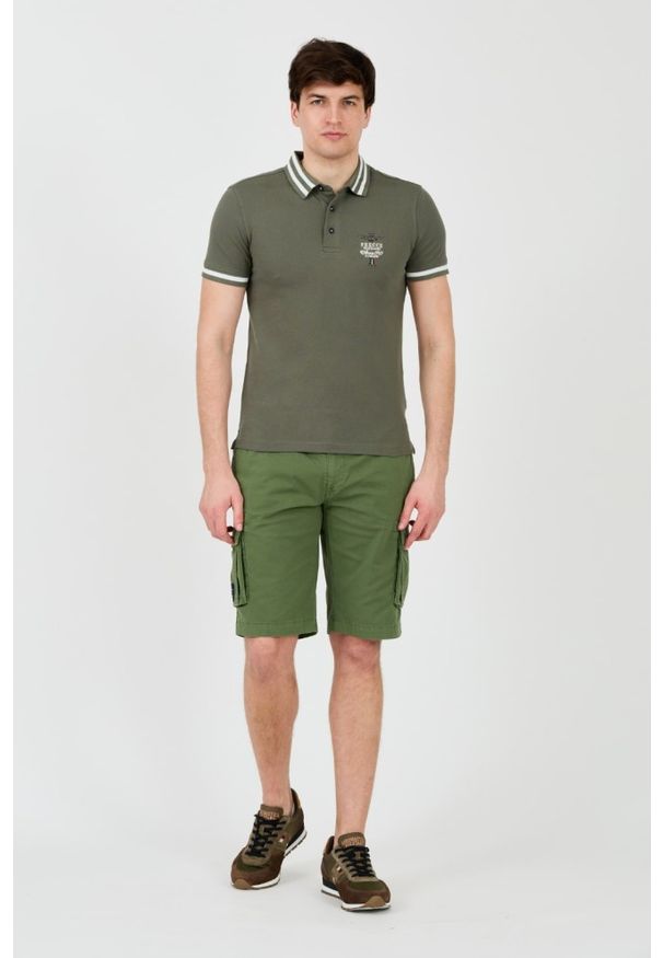 Aeronautica Militare - AERONAUTICA MILITARE Zielone męskie polo Short Sleeve, Rozmiar L. Typ kołnierza: polo. Kolor: zielony