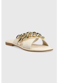 MEXX - Mexx klapki skórzane Laila damskie kolor beżowy MXCY011301W. Kolor: beżowy. Materiał: skóra #2