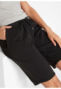 bonprix - Bermudy dresowe z czystej bawełny. Kolor: czarny. Materiał: bawełna, dresówka #2